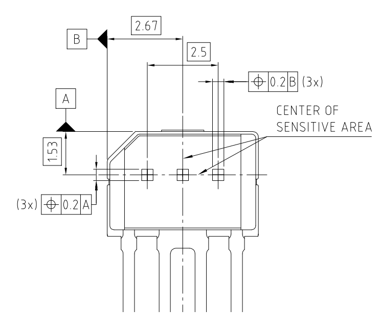 機械図面 - Infineon Technologies TLE4929C Crankshaftセンサ